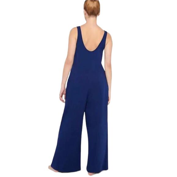 Savage X Fenty Navy Blue One Piece Sleeveless Wide Leg Jumpsuit Sz 1X - Picture 3 of 7